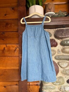 3/$30 Old Navy Light wash Blue Denim Jumper Dress for Girls (7-8y)